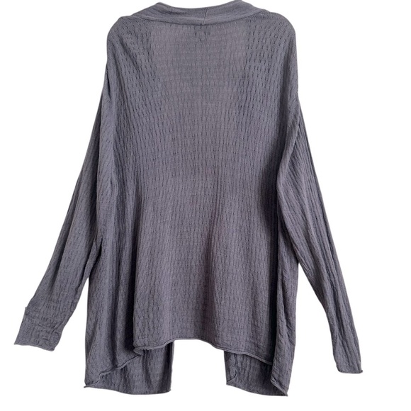 EILEEN FISHER SILK KNIT TEXTURED OPEN PURPLE CARDIGAN SIZE 1X - Picture 5 of 12